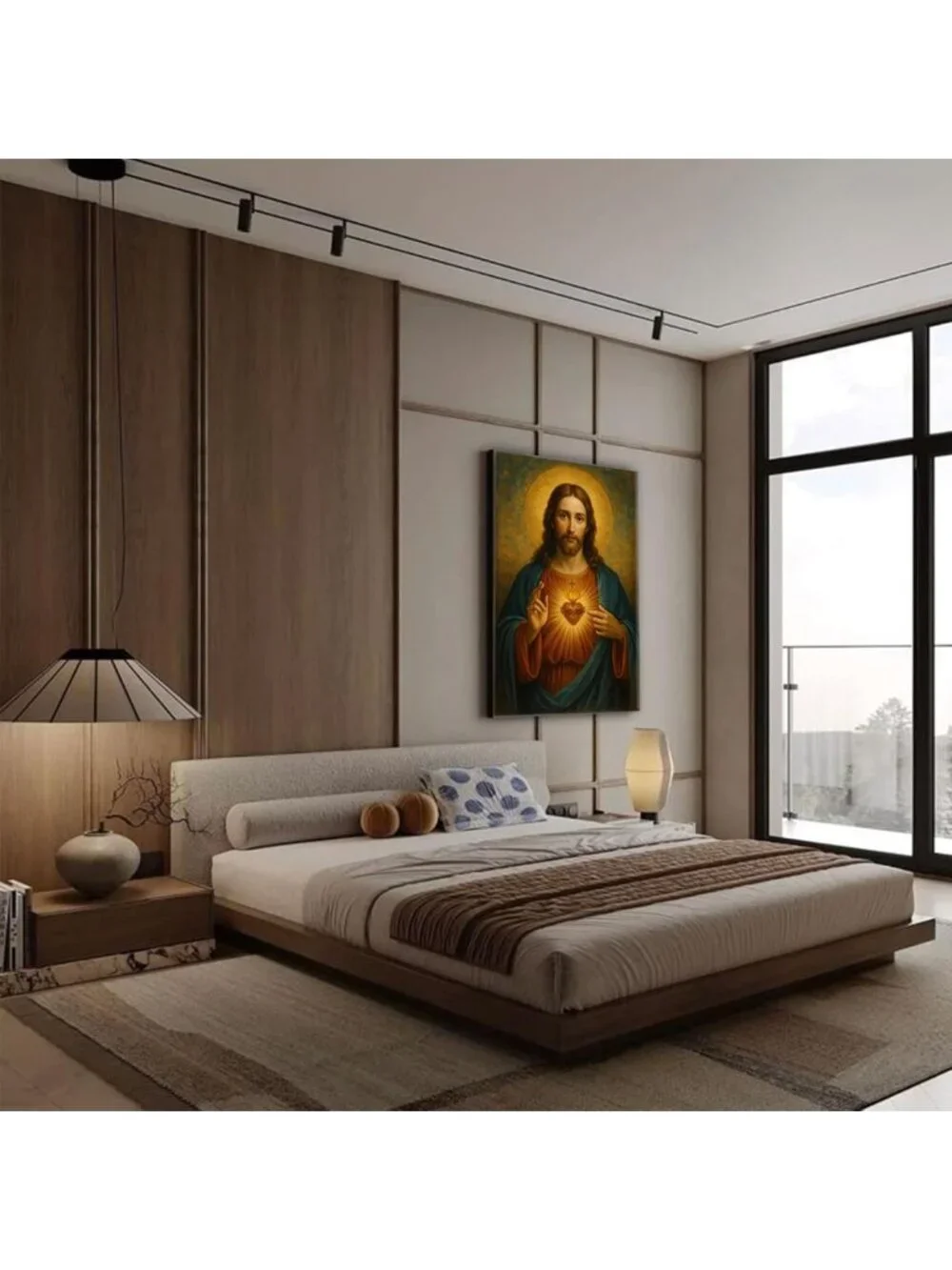 Sacred Heart of Jesus Wall Art | Christian Canvas Print | Religious Home Decor
